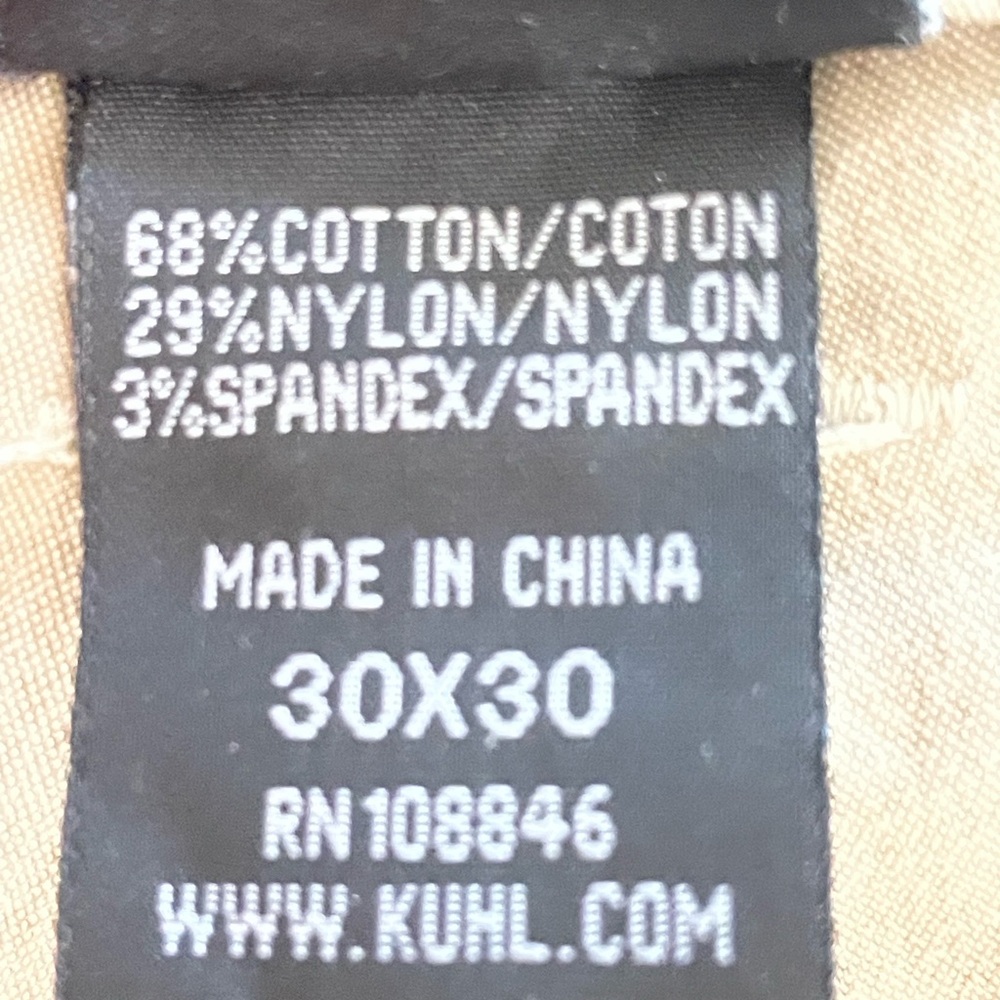 Men's KUHL BORN IN THE MOUNTAINS Tan Cargo Pants 30X30 - Picture 12 of 16